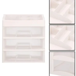 Organizer na kosmetyki 31x26,5x19,5 cm mleczny pojemnik na biżuterię