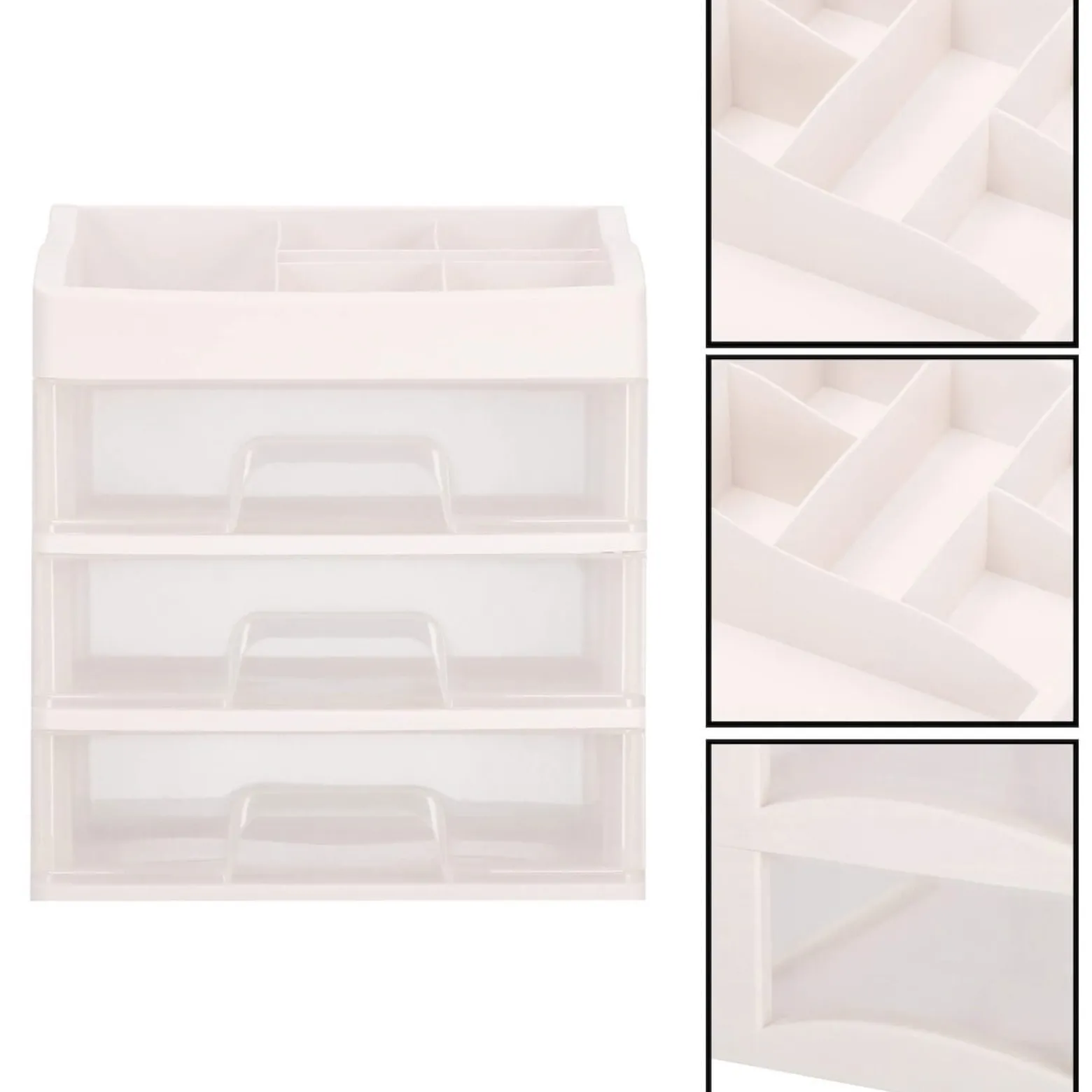 Organizer na kosmetyki 31x26,5x19,5 cm mleczny pojemnik na biżuterię