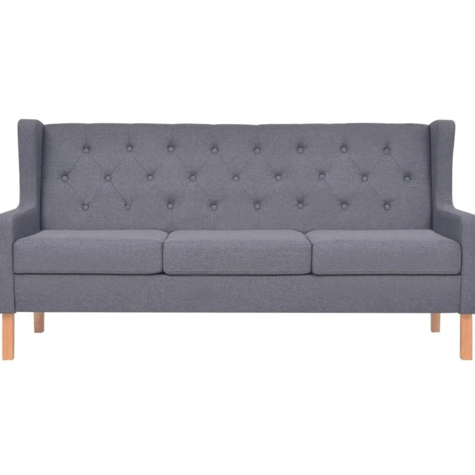 3-osobowa sofa tapicerowana tkaniną, szara