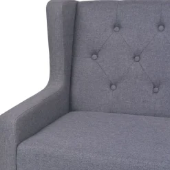 3-osobowa sofa tapicerowana tkaniną, szara