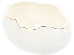 Osłonka na doniczkę skorupka jajka 8 cm biała