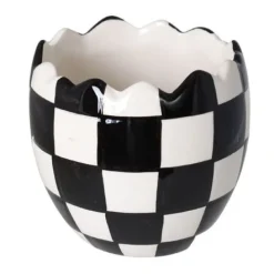 Osłonka w czarno-białą kratkę 16x14x14 cm SKORUPKA