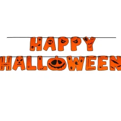 Ozdoby na Halloween girlanda 200 cm napis happy halloween