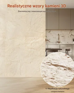Panele ścienne 3D 120x60x3 cm imitacja kamienia 4 sztuki