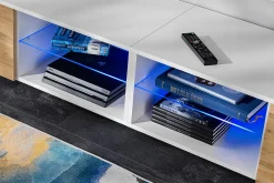 Pan Igiełka - Zestaw Mebli Komplet - Meblościanka RTV z Witrynami LED RGB