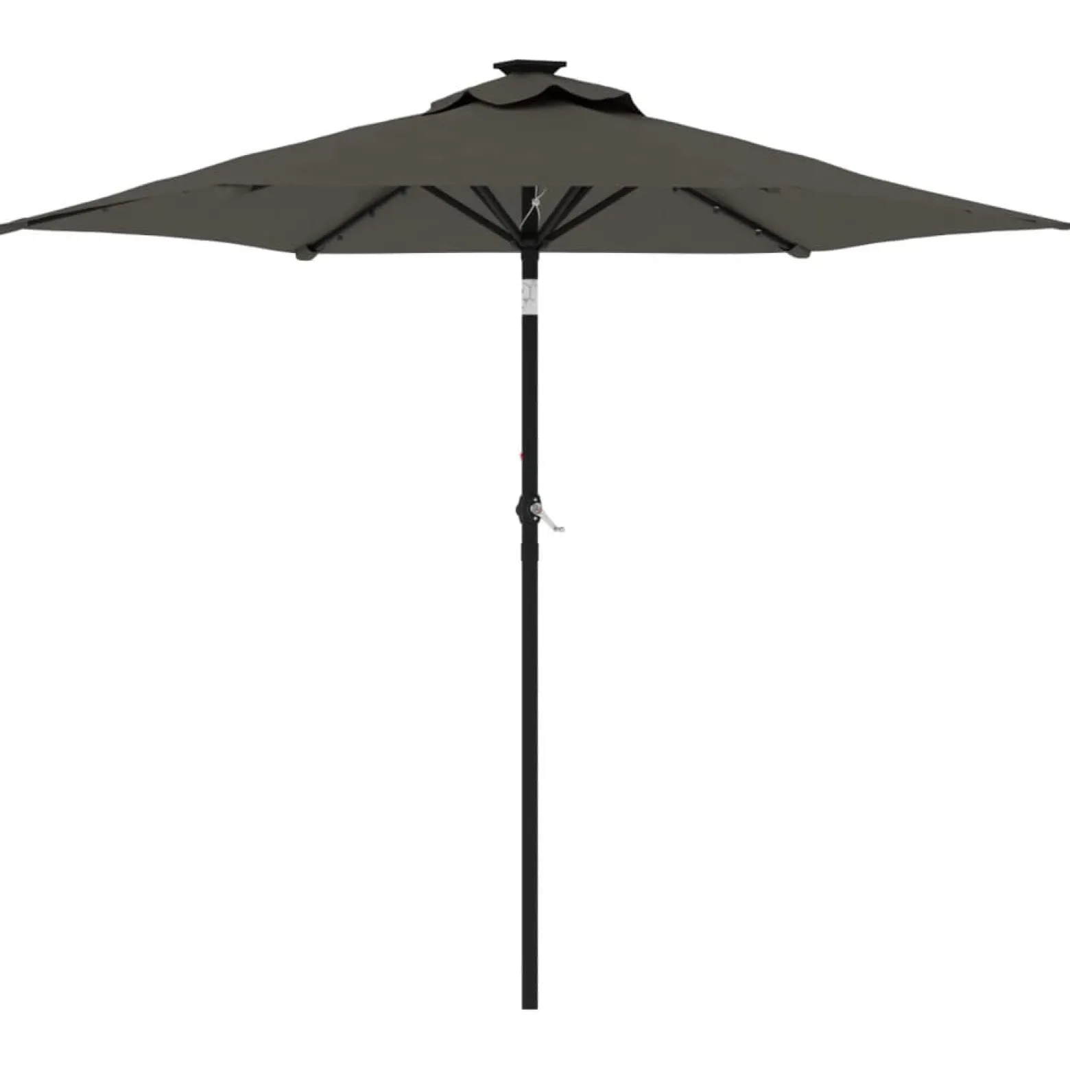 Parasol Ogrodowy Antracytowy Składany Na Słupku z Oświetleniem 225x225x212