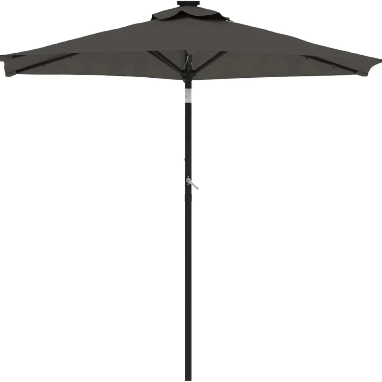 Parasol Ogrodowy Antracytowy Składany Na Słupku z Oświetleniem 225x225x212