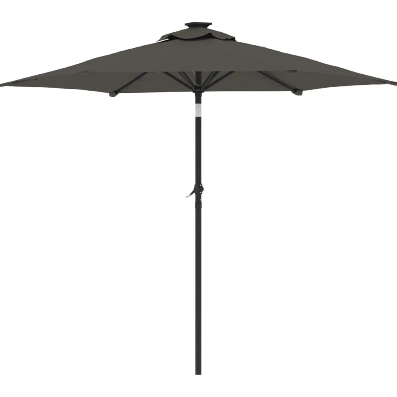 Parasol Ogrodowy Antracytowy Składany Na Słupku z Oświetleniem 225x225x212