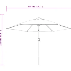 Parasol Ogrodowy Antracytowy Składany Na Słupku Na Taras Ogród Balkon 300