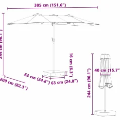 Parasol Ogrodowy Czerwony z Podstawą Składany Na Taras Balkon Ogród