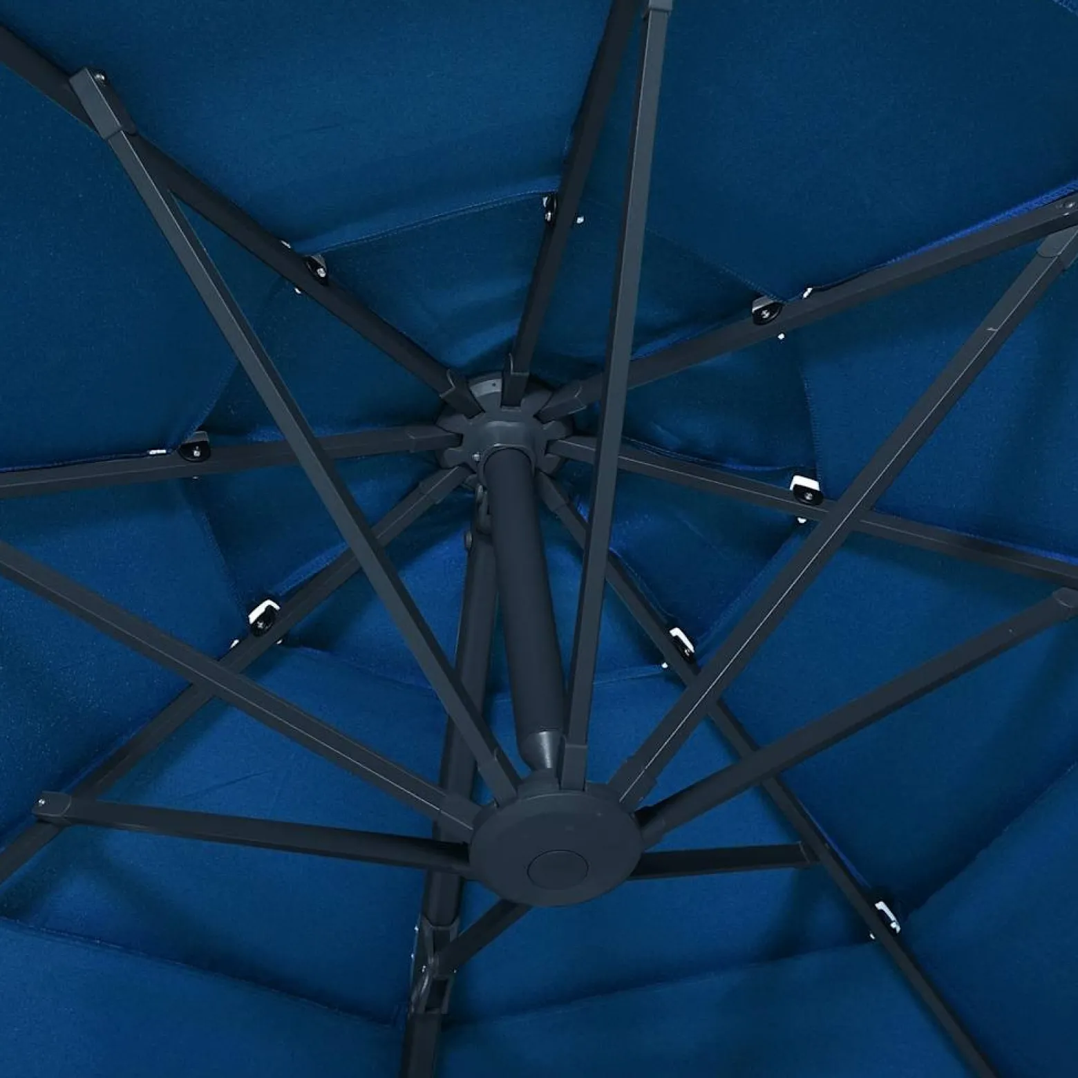 Parasol Ogrodowy Niebieski z Podstawą Składany Na Taras Balkon Ogród 3x3 m