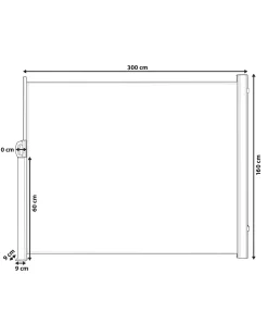 Parawan ogrodowy rozsuwany 160x300 beżowy