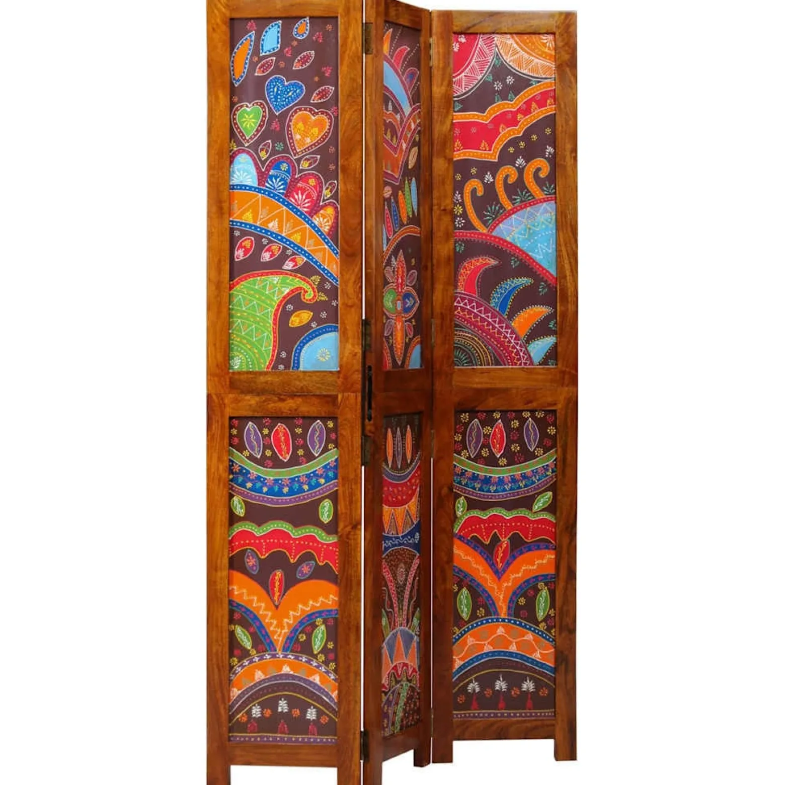 Parawan Pokojowy Składany Parawan Dekoracyjny Drewniany Brązowy 105x180 cm