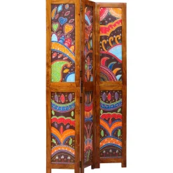 Parawan Pokojowy Składany Parawan Dekoracyjny Drewniany Brązowy 105x180 cm