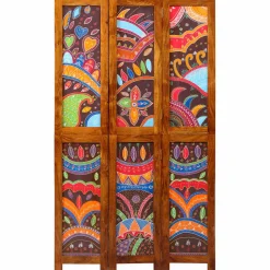 Parawan Pokojowy Składany Parawan Dekoracyjny Drewniany Brązowy 105x180 cm