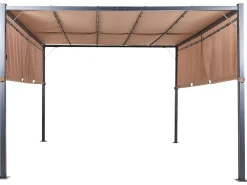 Pawilon ogrodowy altana 310 x 310 cm LED brązowy