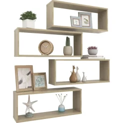 Półka ścienna Brąz 60 x 15 x 23 cm Materiał drewnopochodny vidaXL