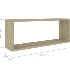Półka ścienna Brąz 60 x 15 x 23 cm Materiał drewnopochodny vidaXL