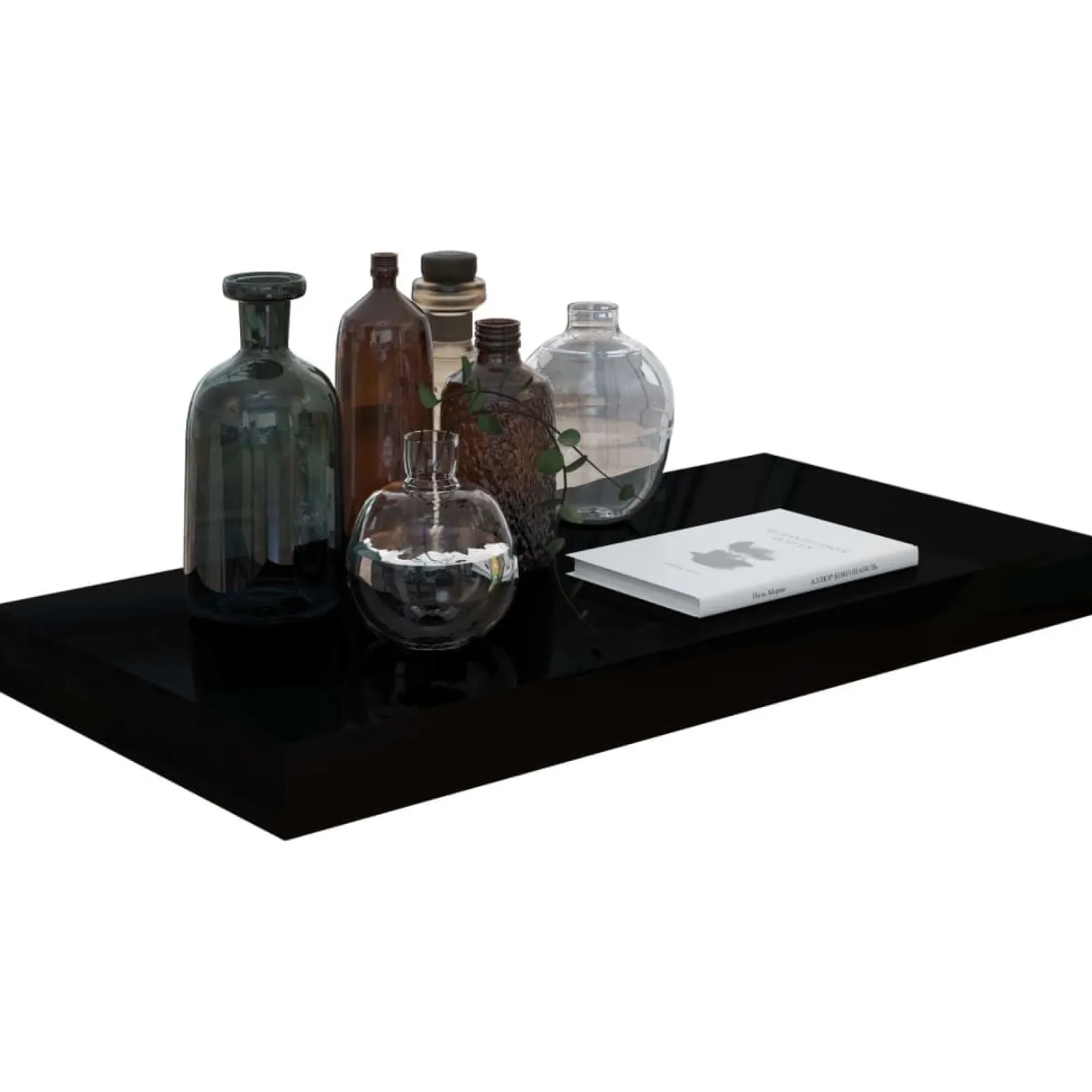Półka ścienna Czarny 50 x 23 x 3.8 cm MDF vidaXL