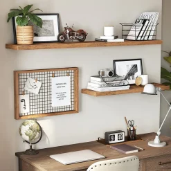 Półka ścienna rustykalny brąz 60 cm stabilna wisząca loft aranżacja