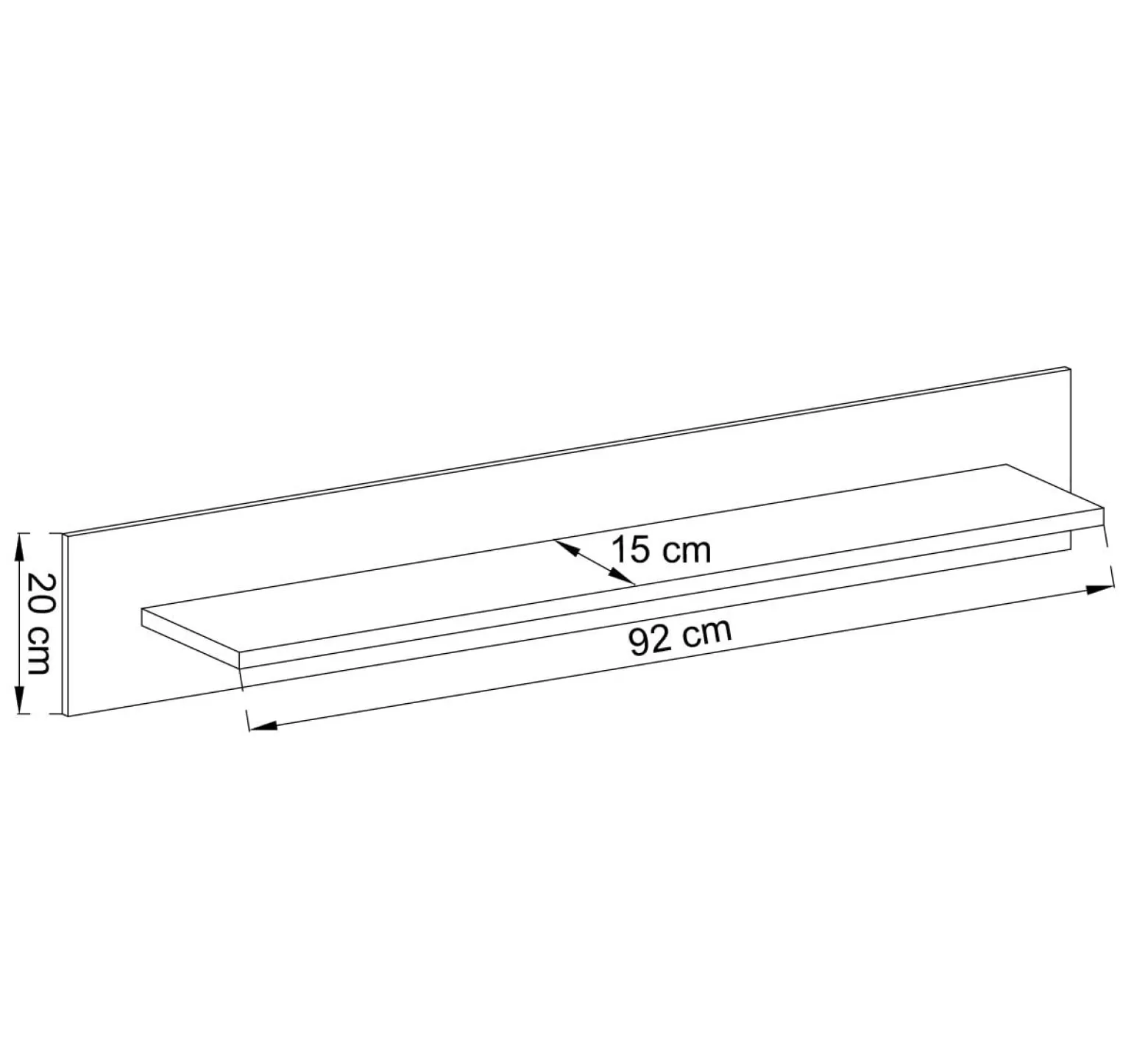 Półka ścienna wisząca prosta NODIS 107cm Biała +Dąb Riviera