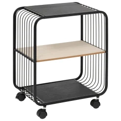 Półka mobilna NOIR, 2-poziomowa, metalowa, 43,3 x 28 x 53 cm