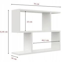 Półka na Ścianę Wisząca Ścienna na Książki do Pokoju 70cm Dąb Sonoma