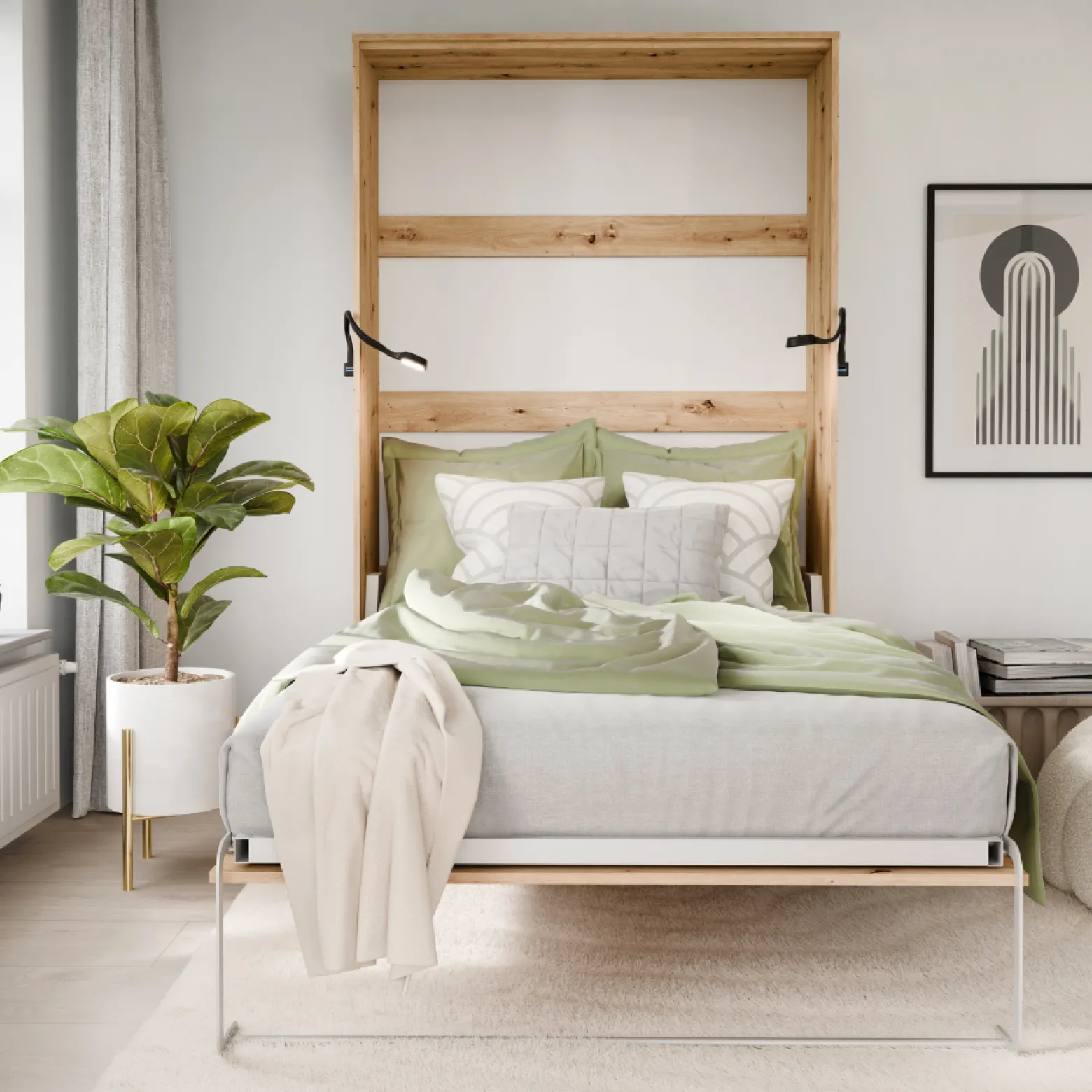 Półkotapczan rozkładany KOBI VERTO 90x200 Dąb Artisan 1 szt.