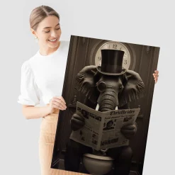 Plakat Słoń w toalecie 20x30cm