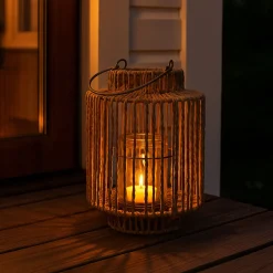 Pleciony lampion z uchwytem, 19 x 25 cm