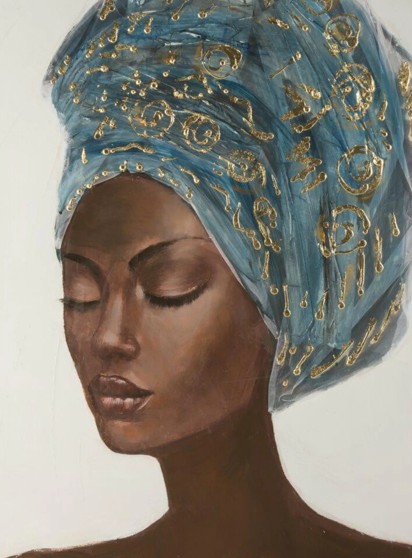 Portret Kobiety w Turbanie 60x80 cm Etno-Boho