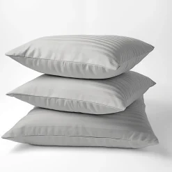 Poszewka adamaszkowa 70x80 szara jasna jednobarwna paski 1 cm Pure