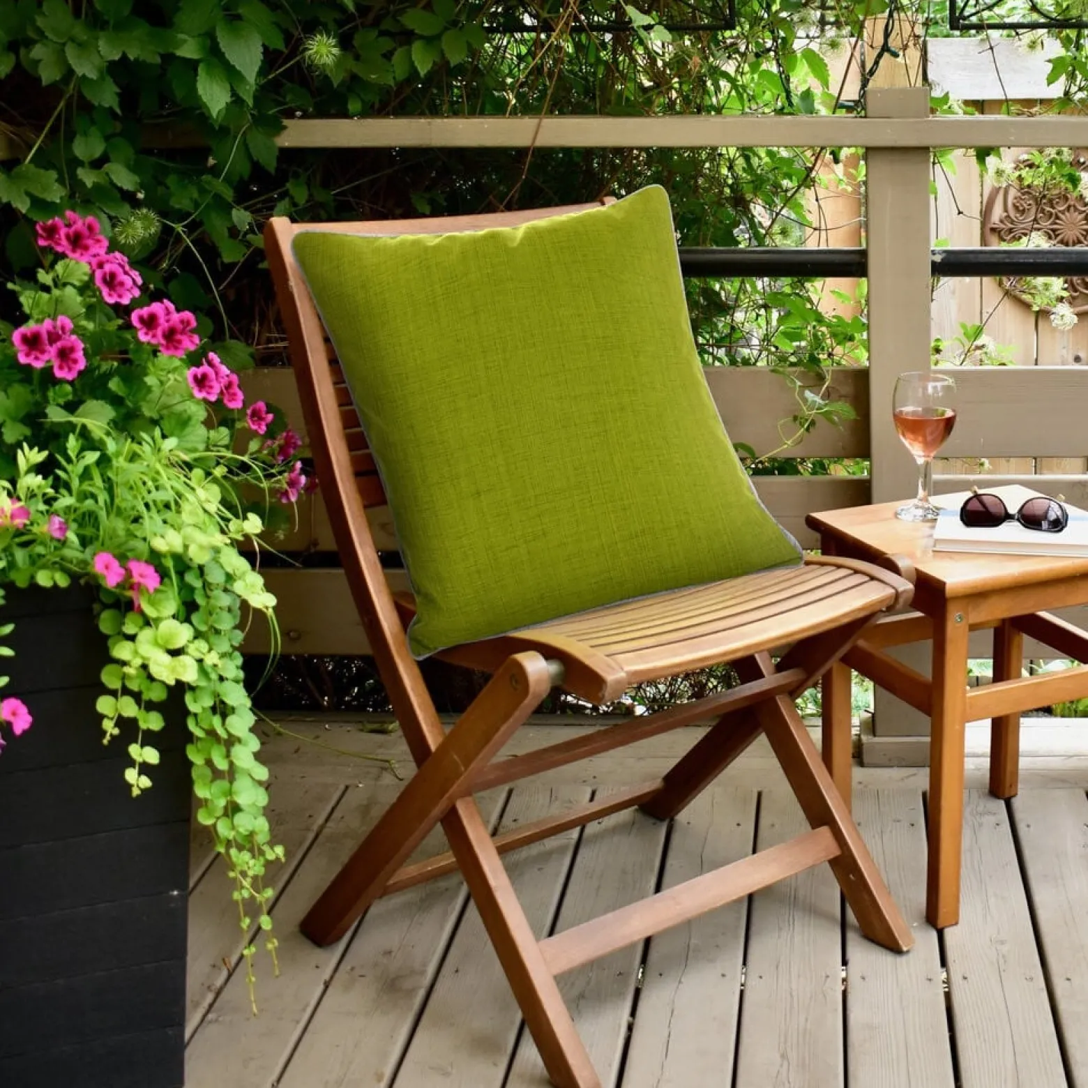 Poszewka Garden 45x45 zielona jasna do ogrodu i na taras
