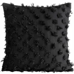 Poszewka na poduszkę AURELIA 45x45 cm czarna pompony