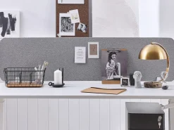 Przegroda na biurko 160 x 40 cm jasnoszara