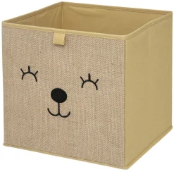 Pudełko organizer do pokoju dziecięcego beżowe boho 29x29x29 cm zwierzątka