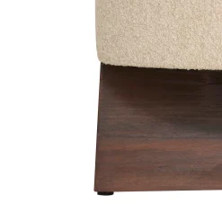Pufa Kayan boucle kość słoniowa 50x50x30 cm siedzisko