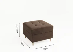 Pufa Pikowana VIDO Zielona Kwadratowa 60x60 cm Welurowa Drewniane nogi