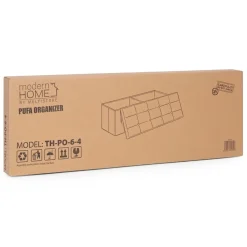 Pufa pikowana 111x38 cm ze schowkiem jasnoszara ModernHome