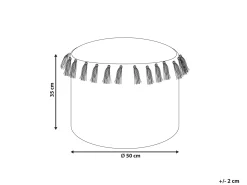 Puf pleciony podnóżek naturalny materiał 50 cm