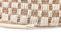Puf pleciony podnóżek naturalny materiał 50 cm