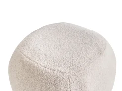 Puf podnóżek boucle 50 x 33 cm złamana biel nowoczesny wygląd