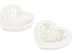Puzderko w kształcie serca Belle EpoqAvorio ceramiczne 10 cm ecru