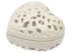 Puzderko w kształcie serca Belle EpoqAvorio ceramiczne 10 cm ecru