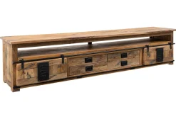 RAILWAY Szafka RTV #155 Mango woskowane + metal 260x50x60 cm