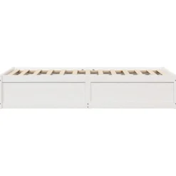 Rama łóżka bez materaca biała 75x190 cm lite drewno sosnowe