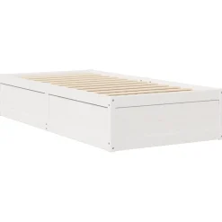 Rama łóżka bez materaca biała 75x190 cm lite drewno sosnowe