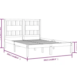 Rama łóżka biała lite drewno sosnowe 200 x 200 cm