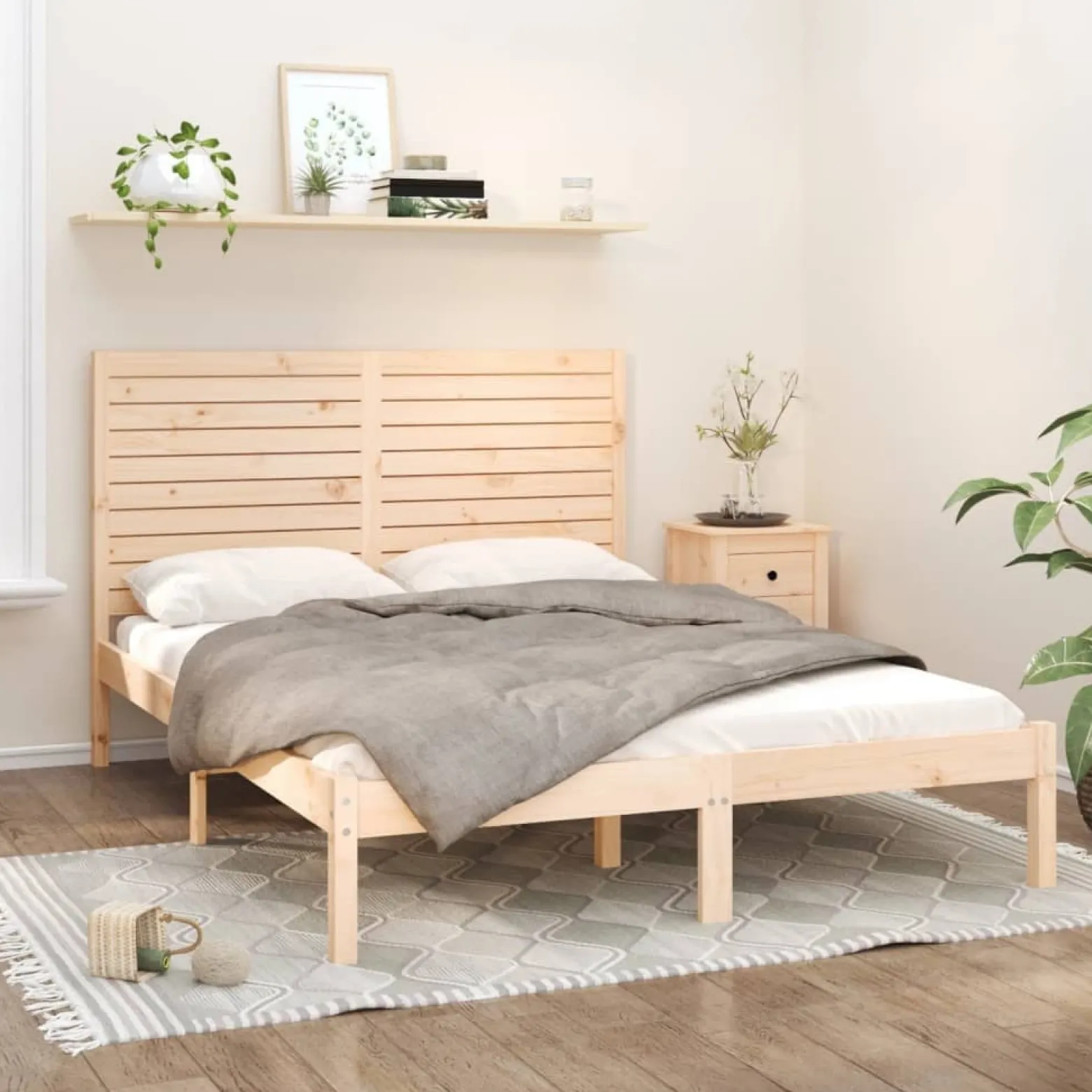 Rama łóżka lite drewno 120x200 cm