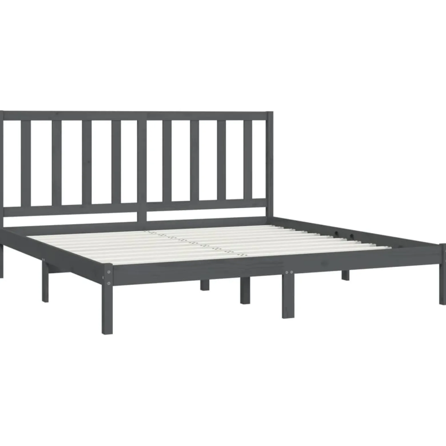Rama łóżka szara lite drewno sosnowe 200 x 200 cm